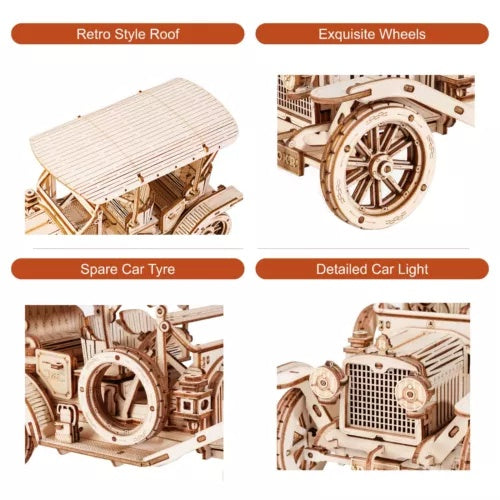 3D Wooden Puzzle DIY Vintage Car MC801 Gifts For Teens